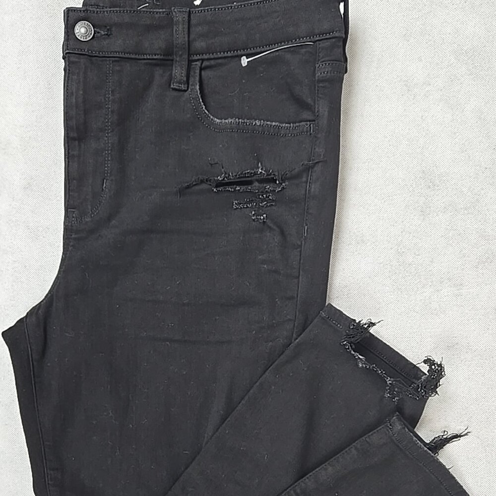 American Eagle Womens‎ Size 18 Jean Pant Next Level Stretch  Distressed Black